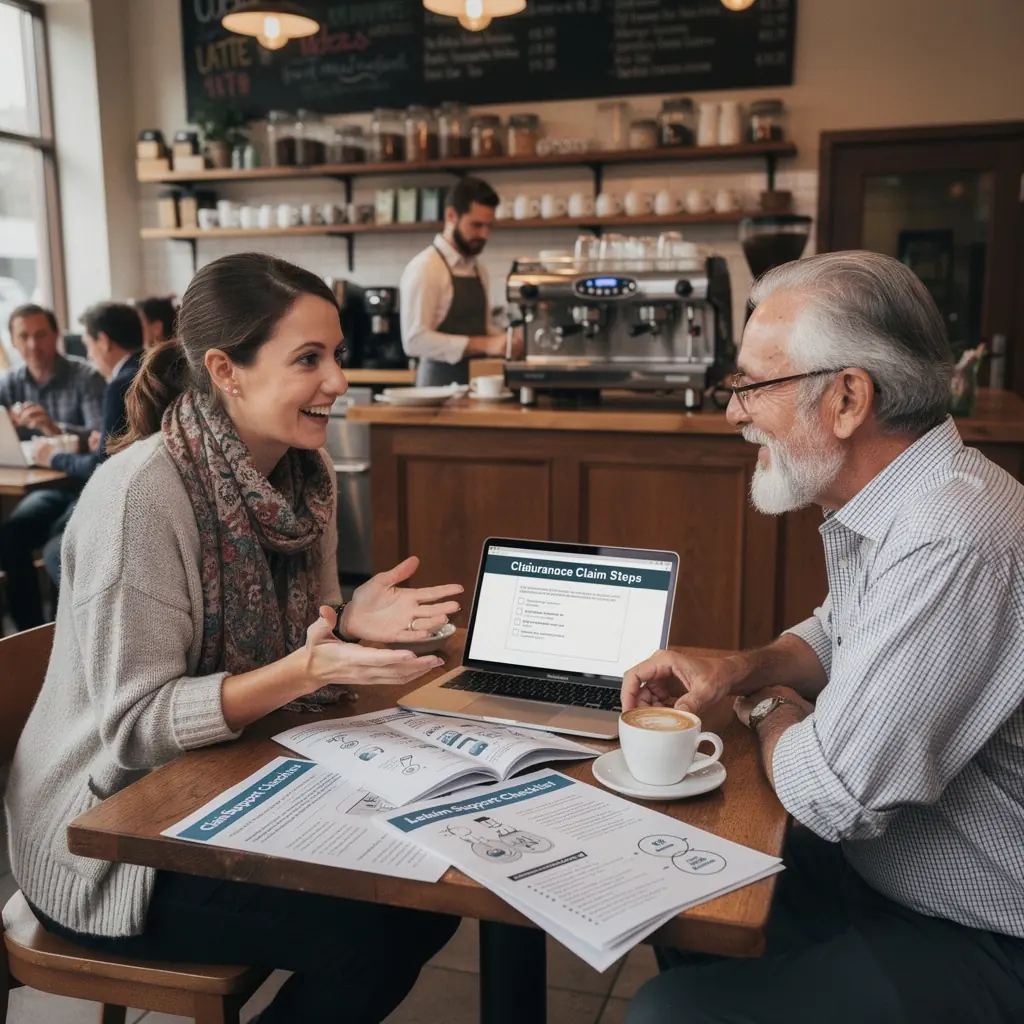 Kierowca przeglądający informacje na temat ubezpieczenia samochodowego.